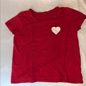 red cropped t-shirt❤️🤍